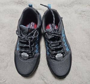Skechers Gray and Blue Athletic Shoes with Rugged Sole